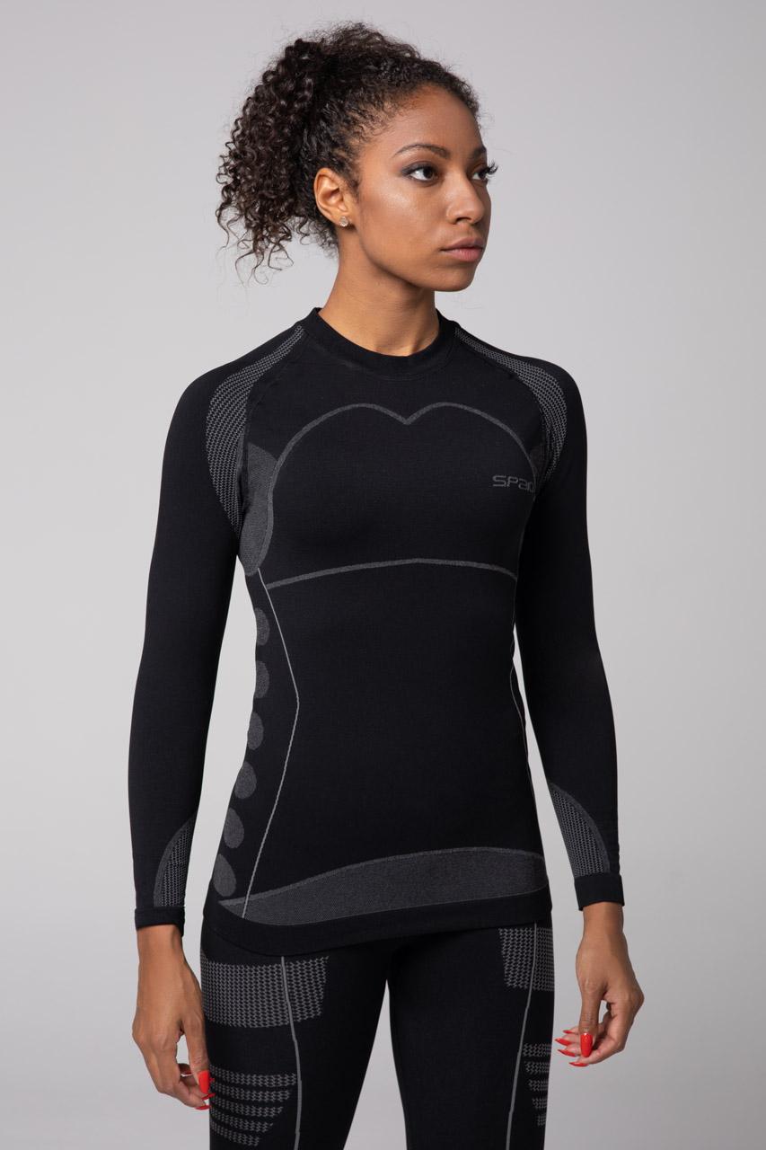 Spaio SPAIO MAGLIETTA TERMOATTIVA CON MANICHE LUNGHE THERMO-EVO DONNA NERO/GRIGIO Nuova