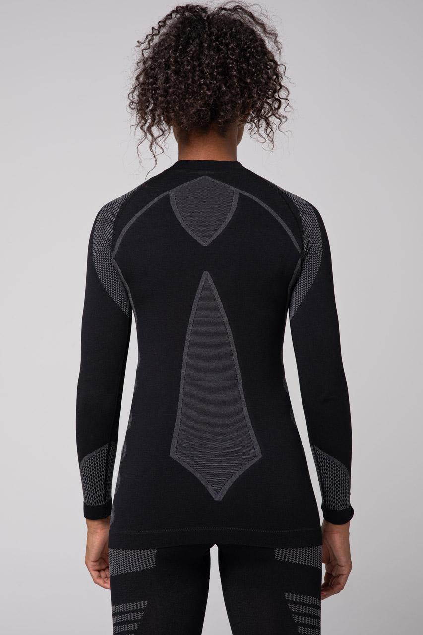 Spaio SPAIO MAGLIETTA TERMOATTIVA CON MANICHE LUNGHE THERMO-EVO DONNA NERO/GRIGIO Nuova