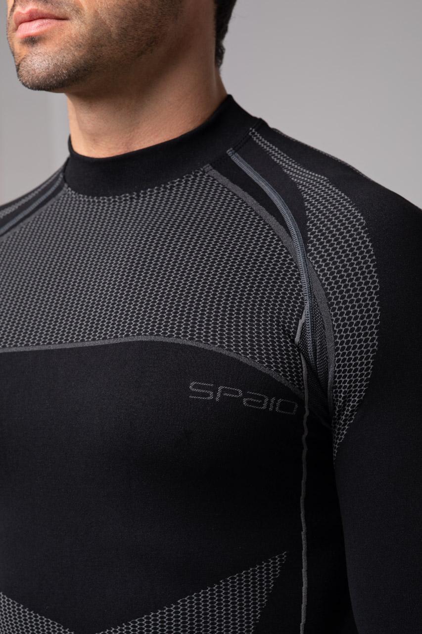 Spaio SPAIO MAGLIETTA TERMOATTIVA CON MANICHE LUNGHE THERMO-EVO UOMO NERO/GRIGIO Smaltimento dello stoccaggio