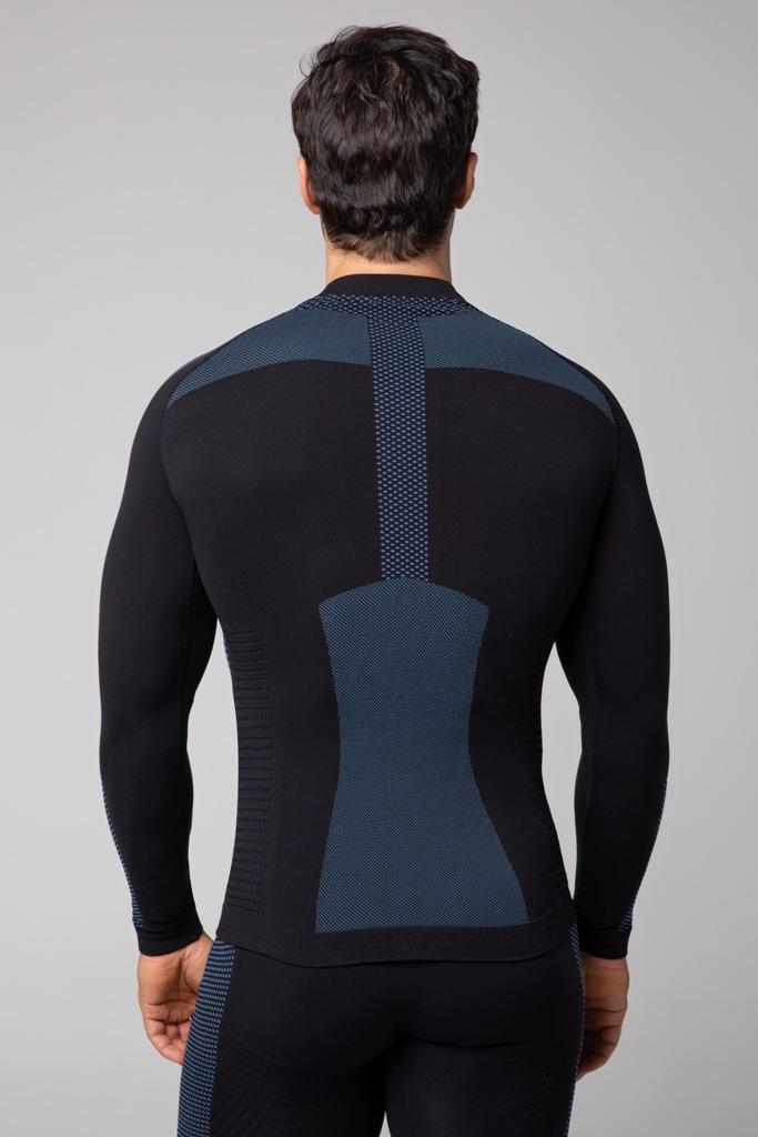 Spaio SPAIO MAGLIA M/L TERMOATTIVA "FIERCE" NERO/BLU Fino Al -60%
