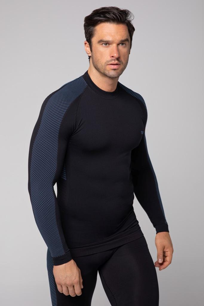 Spaio SPAIO MAGLIA M/L TERMOATTIVA "FIERCE" NERO/BLU Fino Al -60%