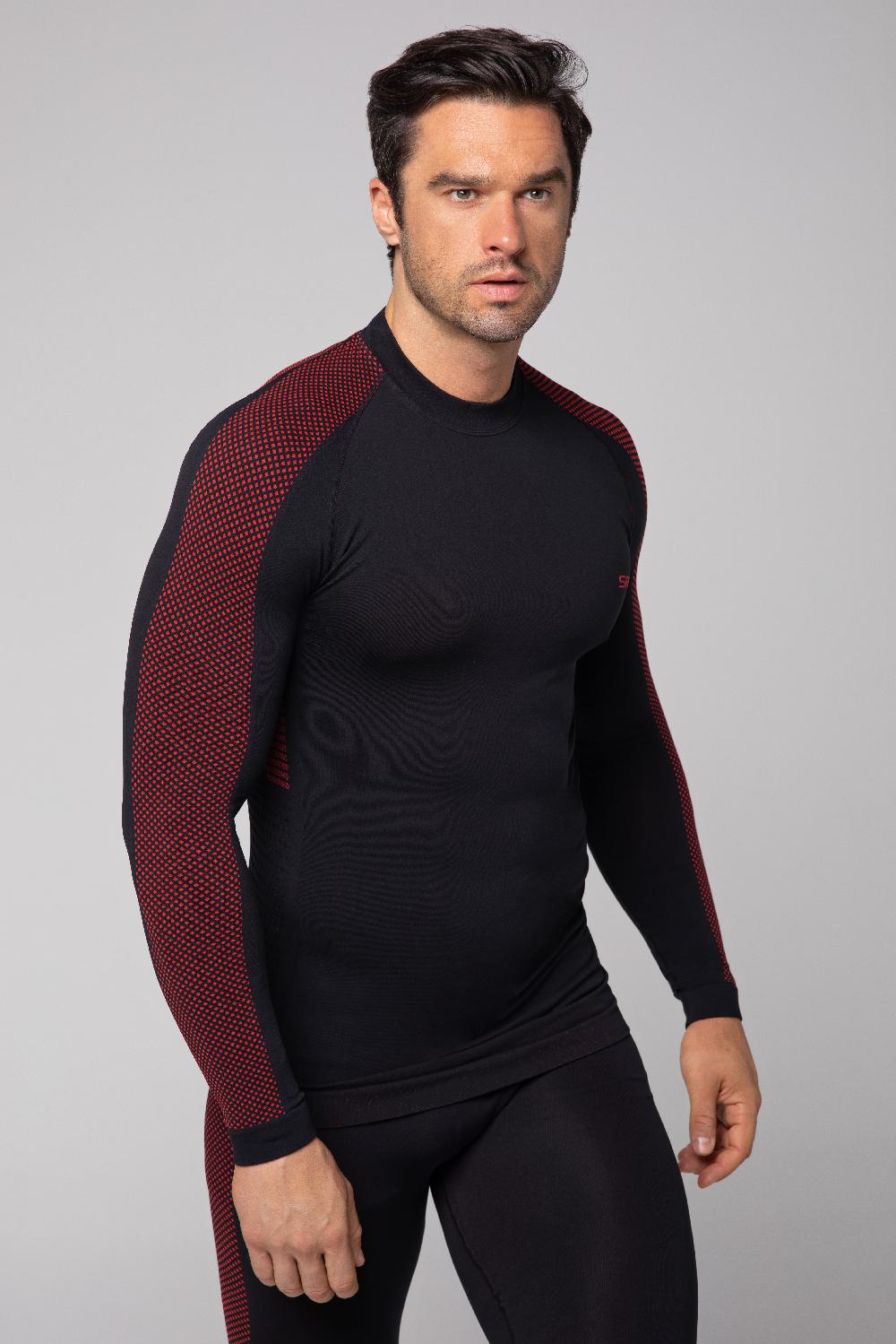 Spaio SPAIO MAGLIA M/L TERMOATTIVA "FIERCE" NERO/ROSSO Affare Del Giorno