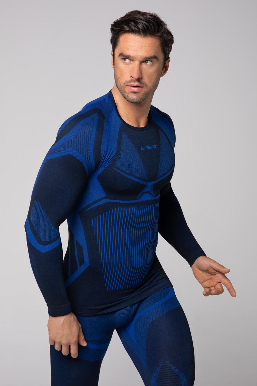 Spaio SPAIO MAGLIA M/L TERMOATTIVA "CONFIDENCE" NERO/ROYAL BLUE Presa
