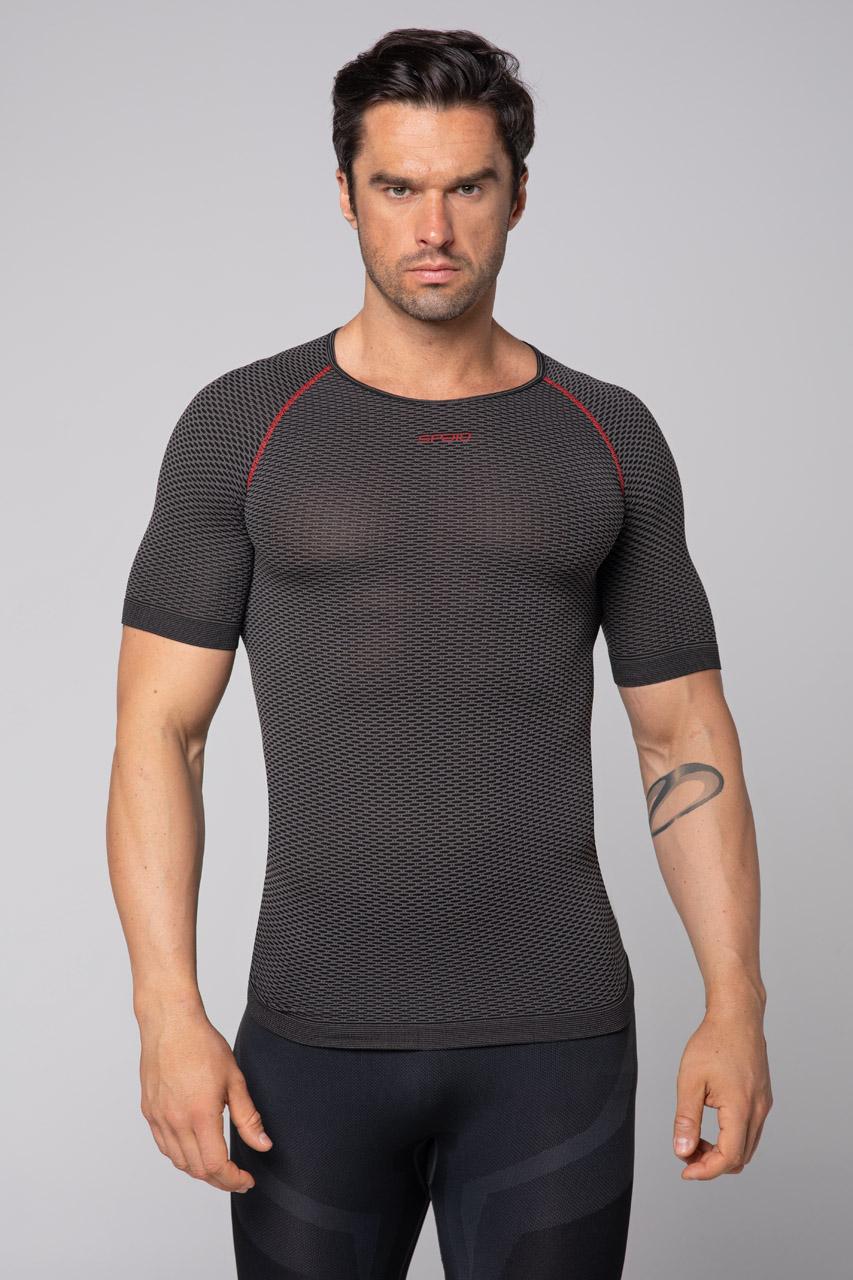 Spaio SPAIO CAMICIA TERMOATTIVA CON MANICHE CORTE BREATH NERO/GRIGIO Offerte stagionali