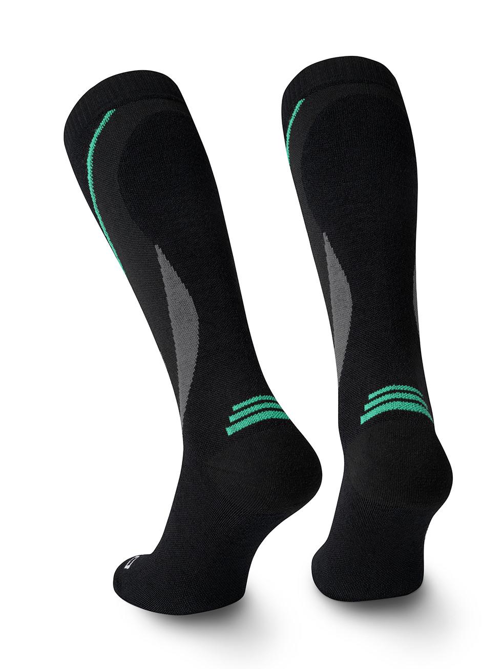 Spaio SPAIO calze da sci compressive SKI SOCKS 01 BLACK/GREY/GREEN In Saldo