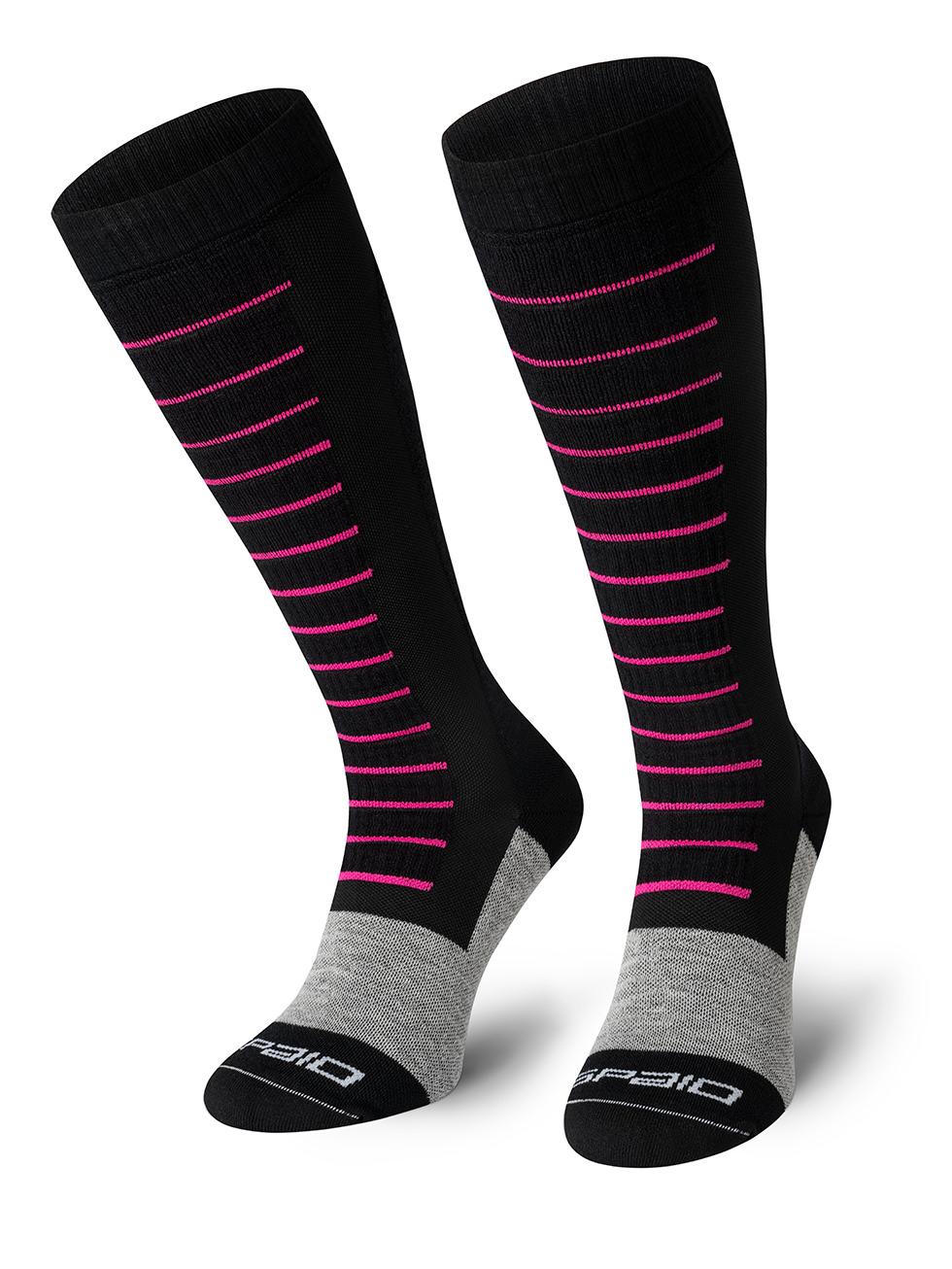 Spaio SPAIO calze da sci compressive FIERCE BLACK/WHITE/FUXIA Italy