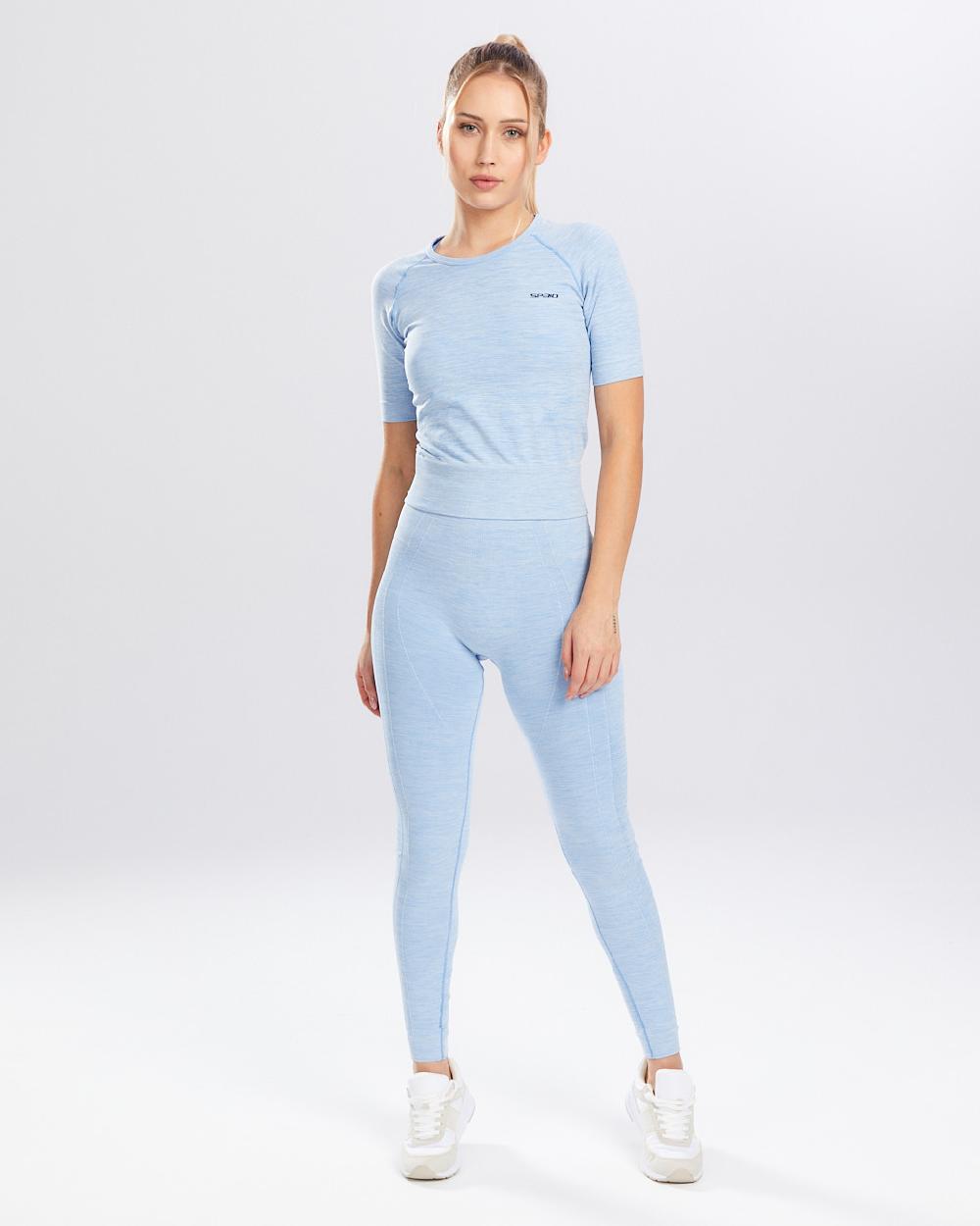 Spaio SPAIO RASHGUARD MELANGE MANICHE CORTE LINCHEN BLUE Economico