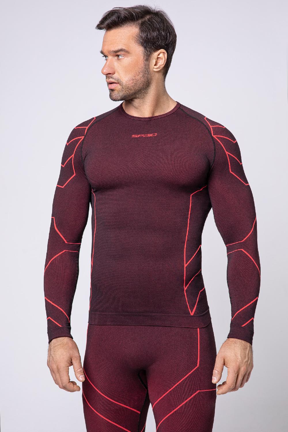 Spaio SPAIO MAGLIETTA CON MANICHE LUNGHE "RAPID" UOMO NERO/ROSSO Negozio