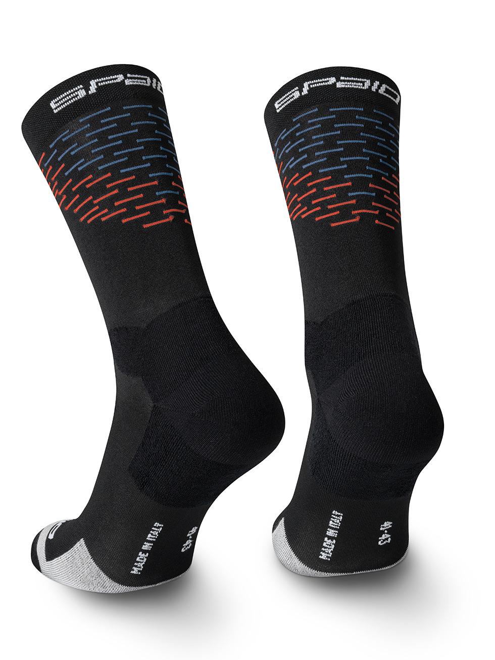 Spaio SPAIO CALZINI DA TREKKING MERINO BLACK/ORANGE/BLUE Spedizione Gratuita