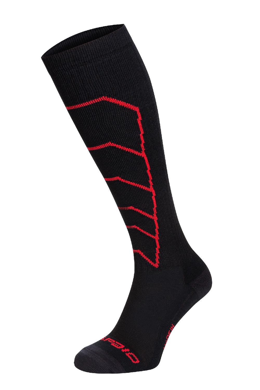 Spaio CALZE LUNGHE A COMPRESSIONE "RAPID" NERO/ROSSO Consegna Veloce