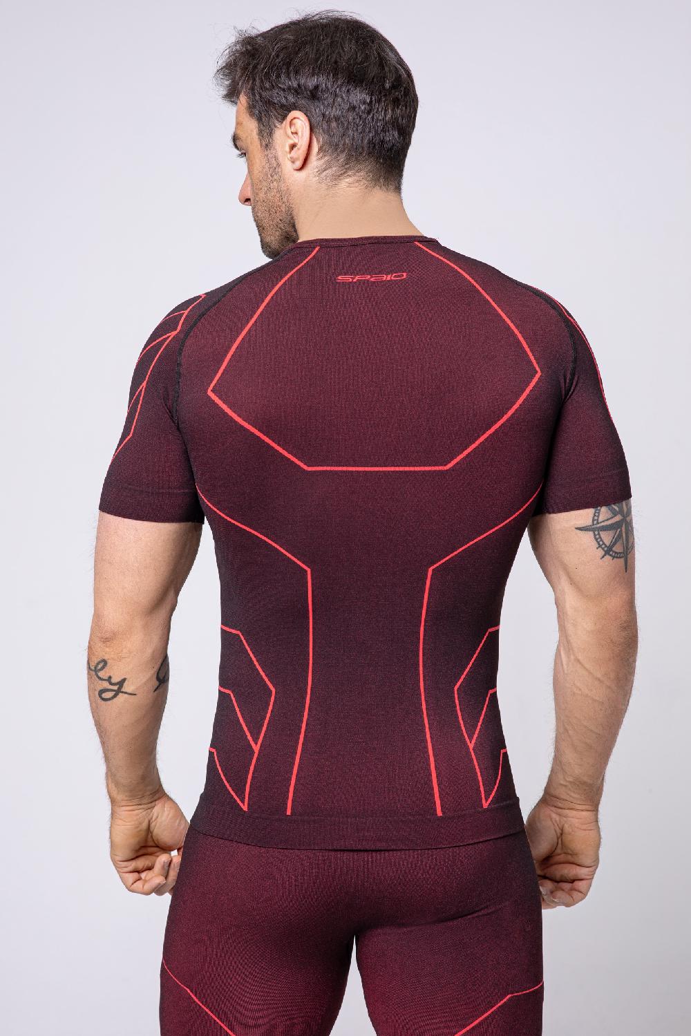Spaio MAGLIETTA DA UOMO MC "RAPID" NERO/ROSSO Enormi sconti