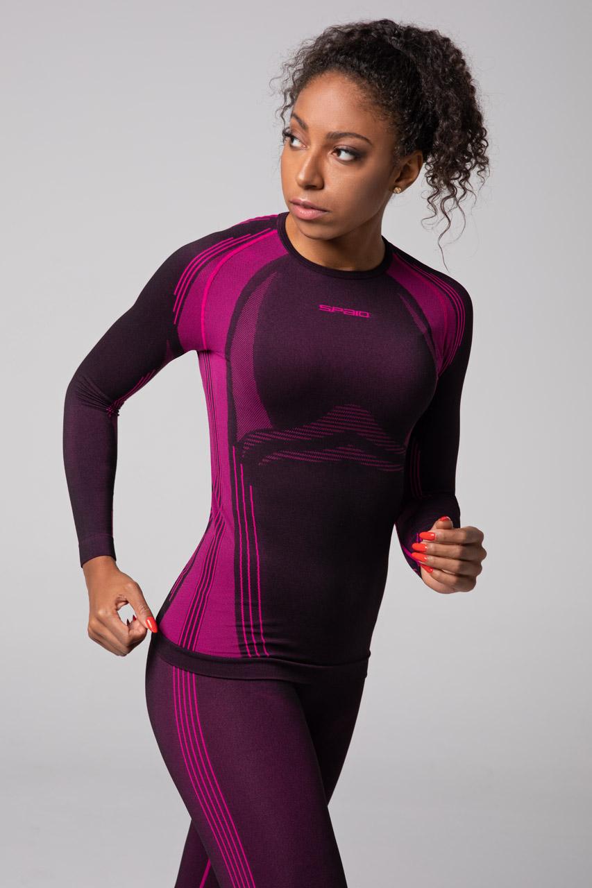 Spaio SPAIO MAGLIA M/L TERMOATTIVA POWERFUL NERO/FUXIA Pezzi Unici