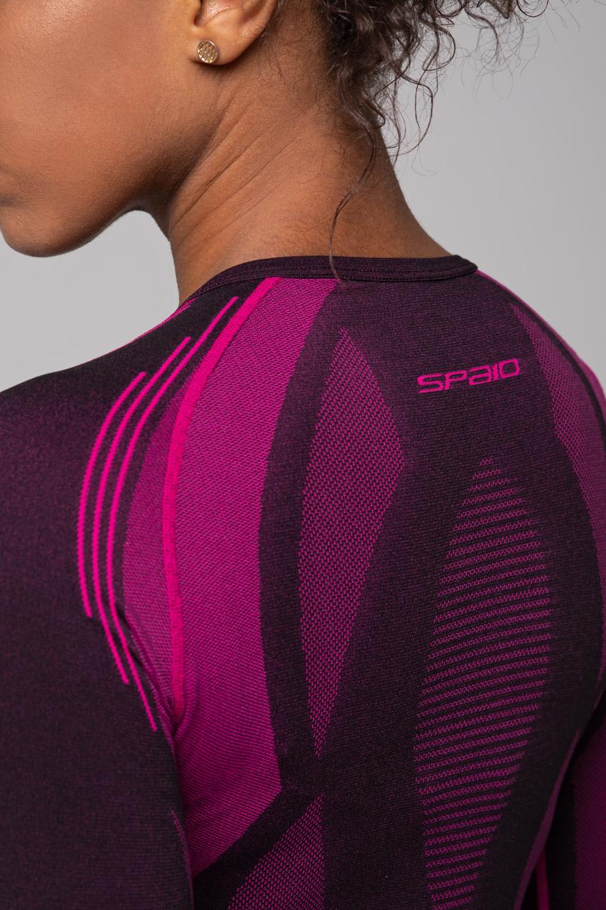 Spaio SPAIO MAGLIA M/L TERMOATTIVA POWERFUL NERO/FUXIA Pezzi Unici
