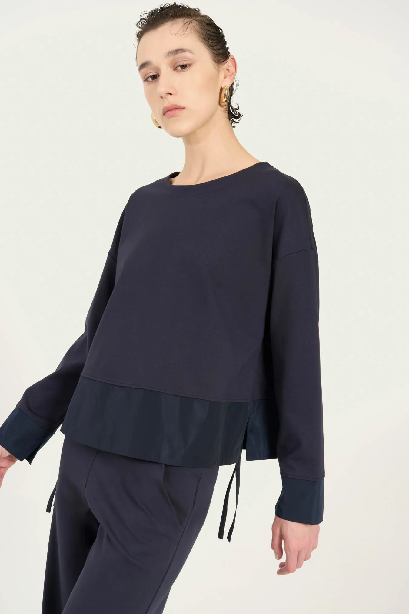 Vicario cinque T-shirt girocollo svasata manica lunga Tamara