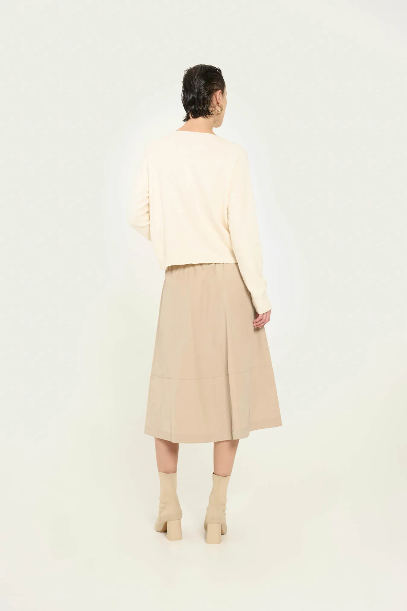 Vicario cinque Gonna midi svasata beige Giada Moda
