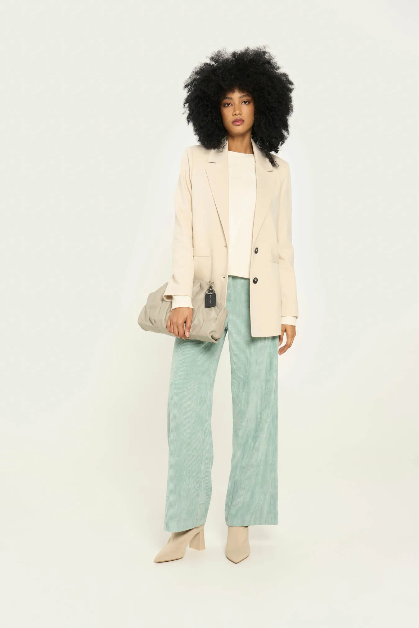 Vicario cinque Pantalone palazzo velluto stretch Partenope Nuovo