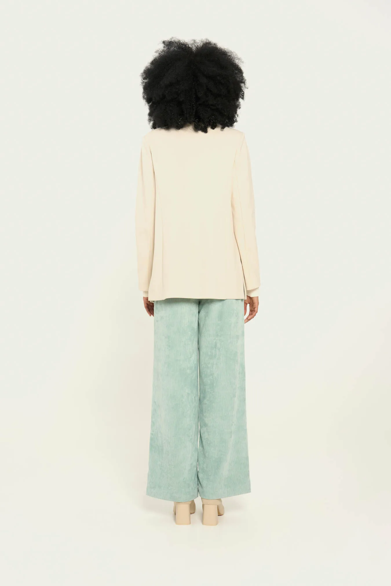 Vicario cinque Pantalone palazzo velluto stretch Partenope Nuovo