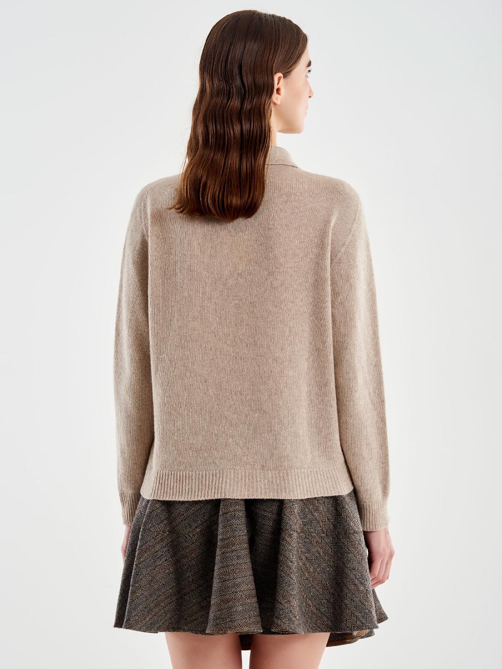 Vicolo Cardigan Con Colletto e Bottoni Marrone Vendita Economica
