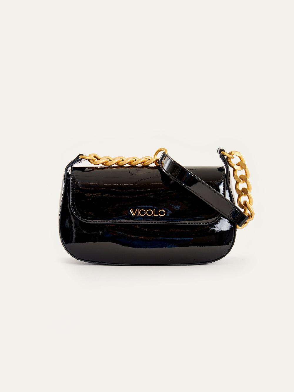Vicolo Borsa Glossy Piccadilly Nero Vendita