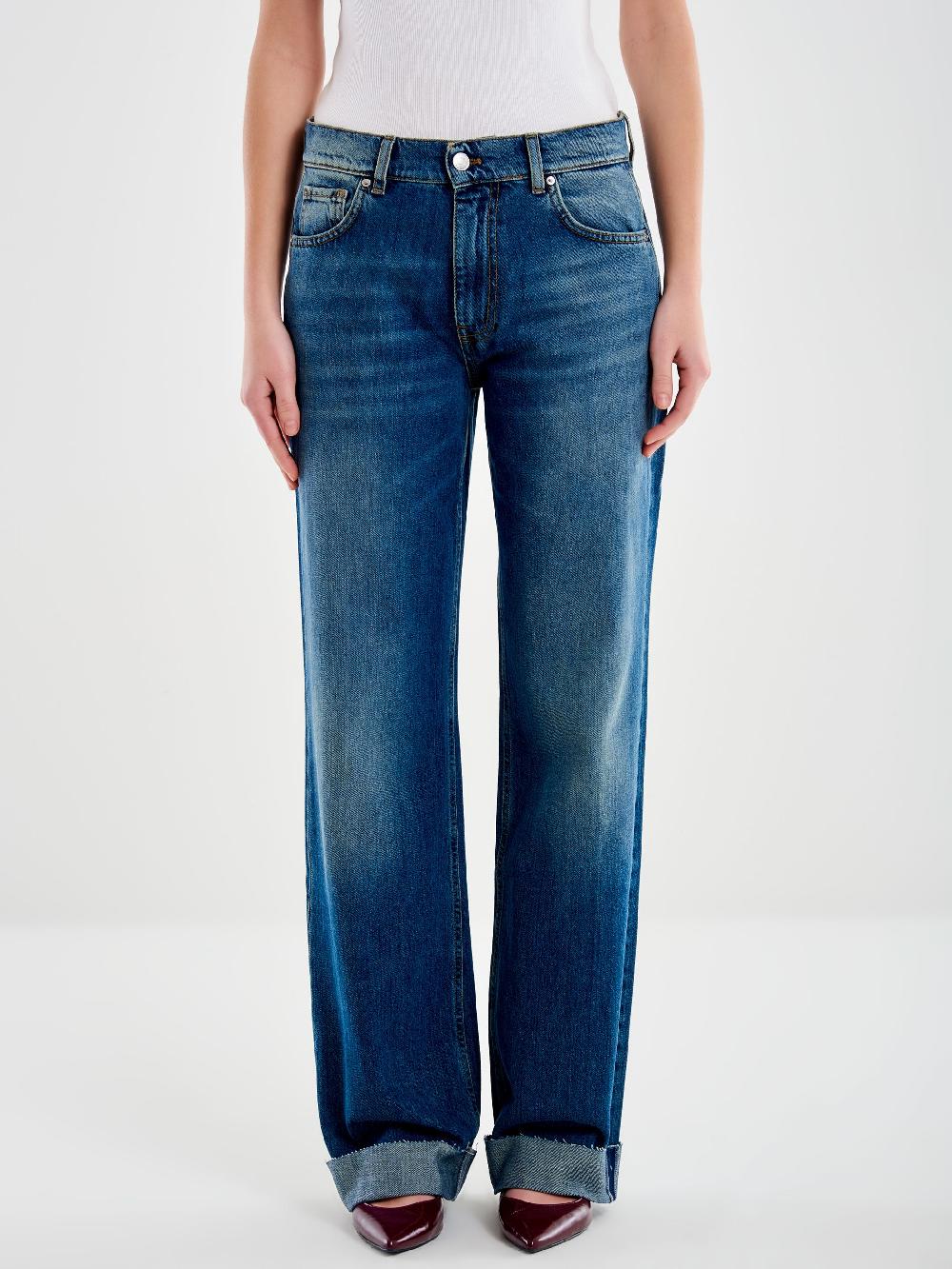 Vicolo Jeans Icon Alex con Risvolto Blu Consegna Veloce