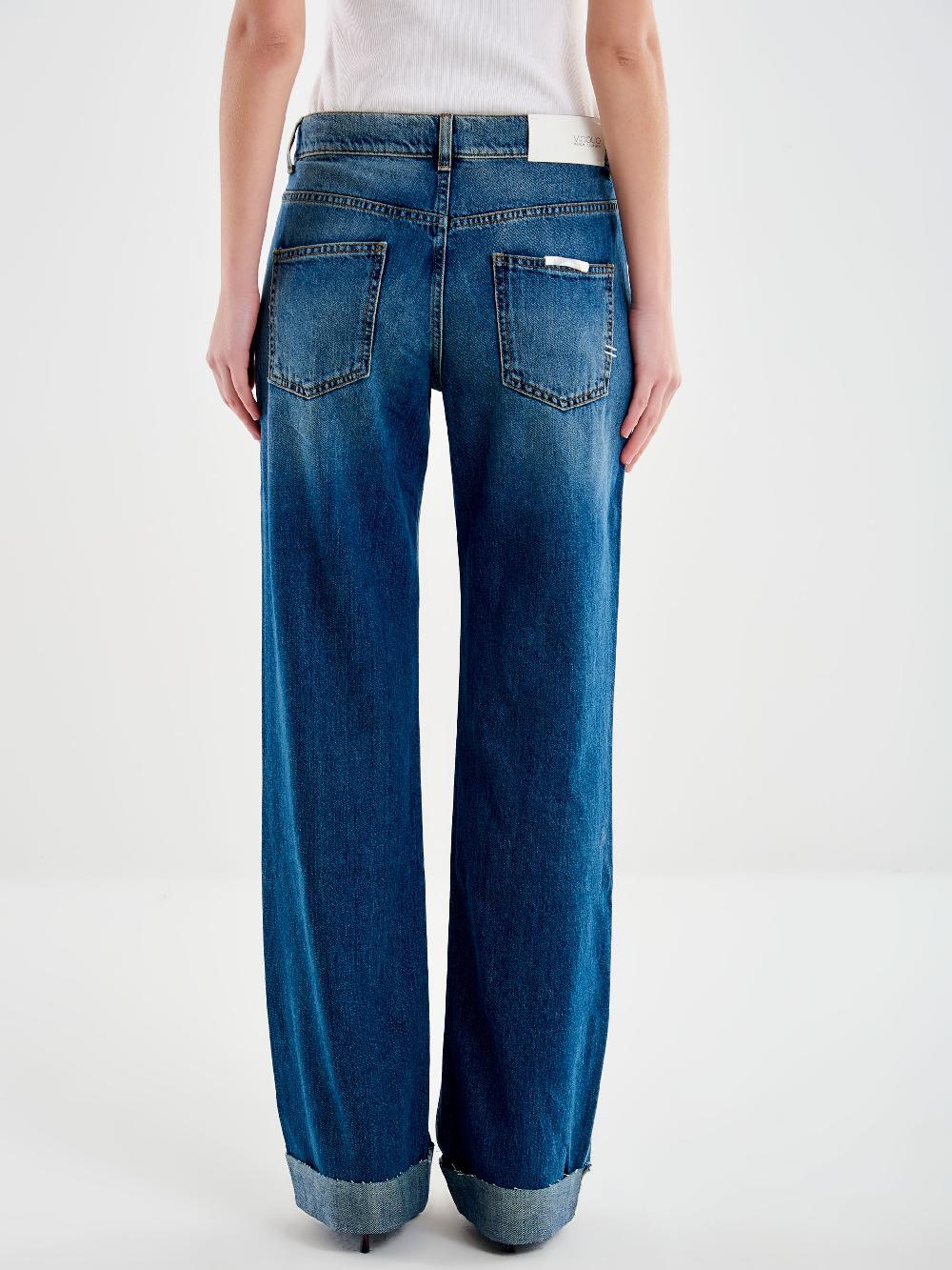 Vicolo Jeans Icon Alex con Risvolto Blu Consegna Veloce
