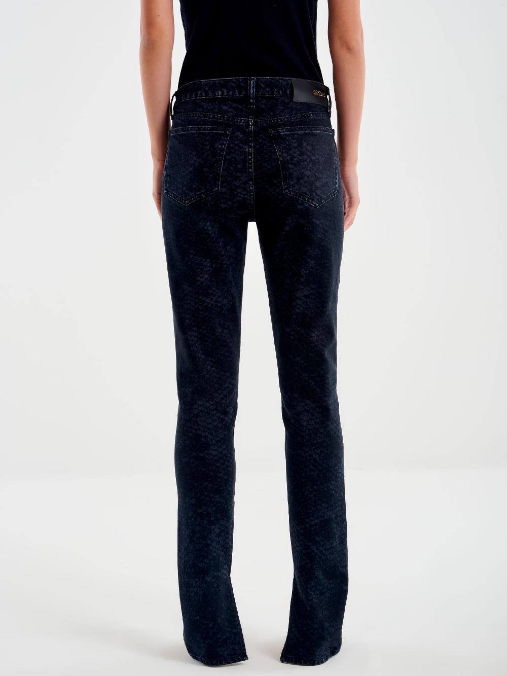 Vicolo Jeans Nilde Skinny Effetto Pitonato Nero In Saldo