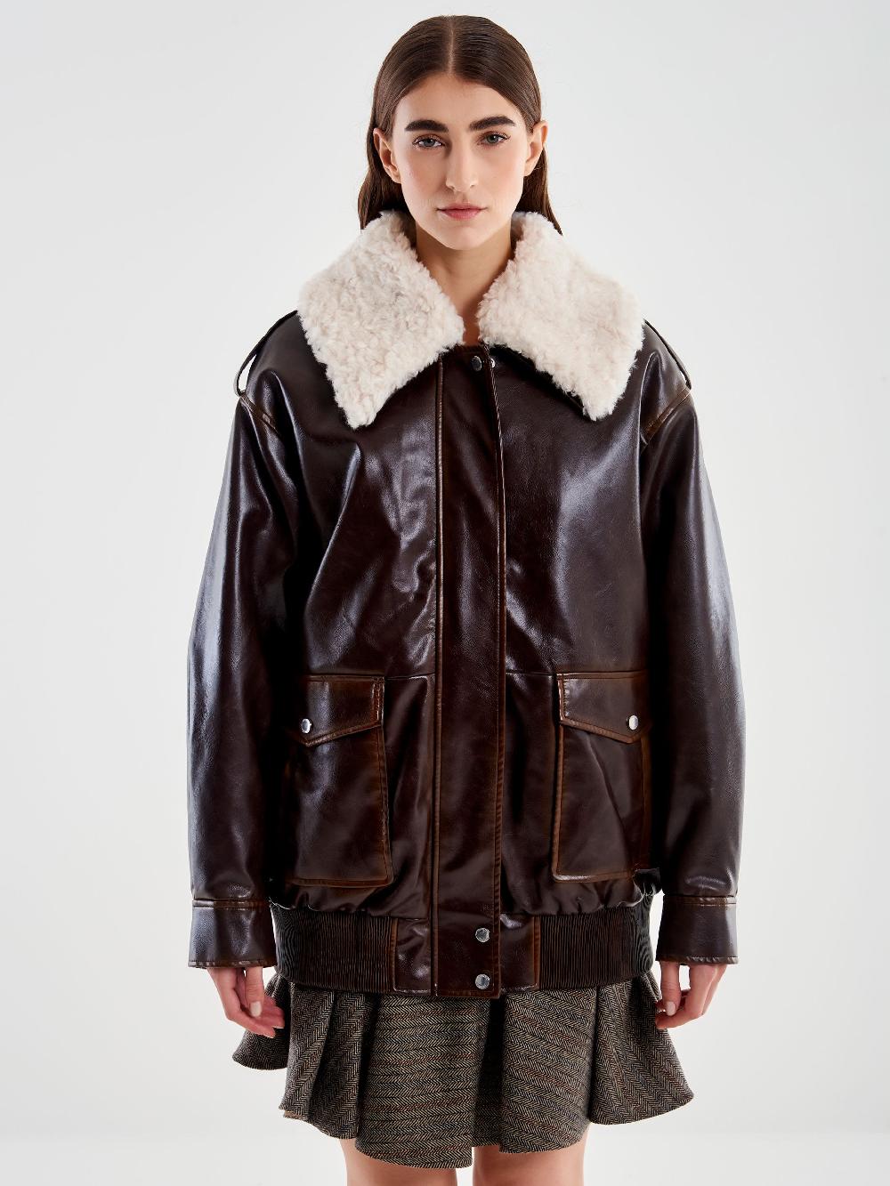 Vicolo Bomber Oversized Ecopelle – Vicolo Saldi Di Fabbrica