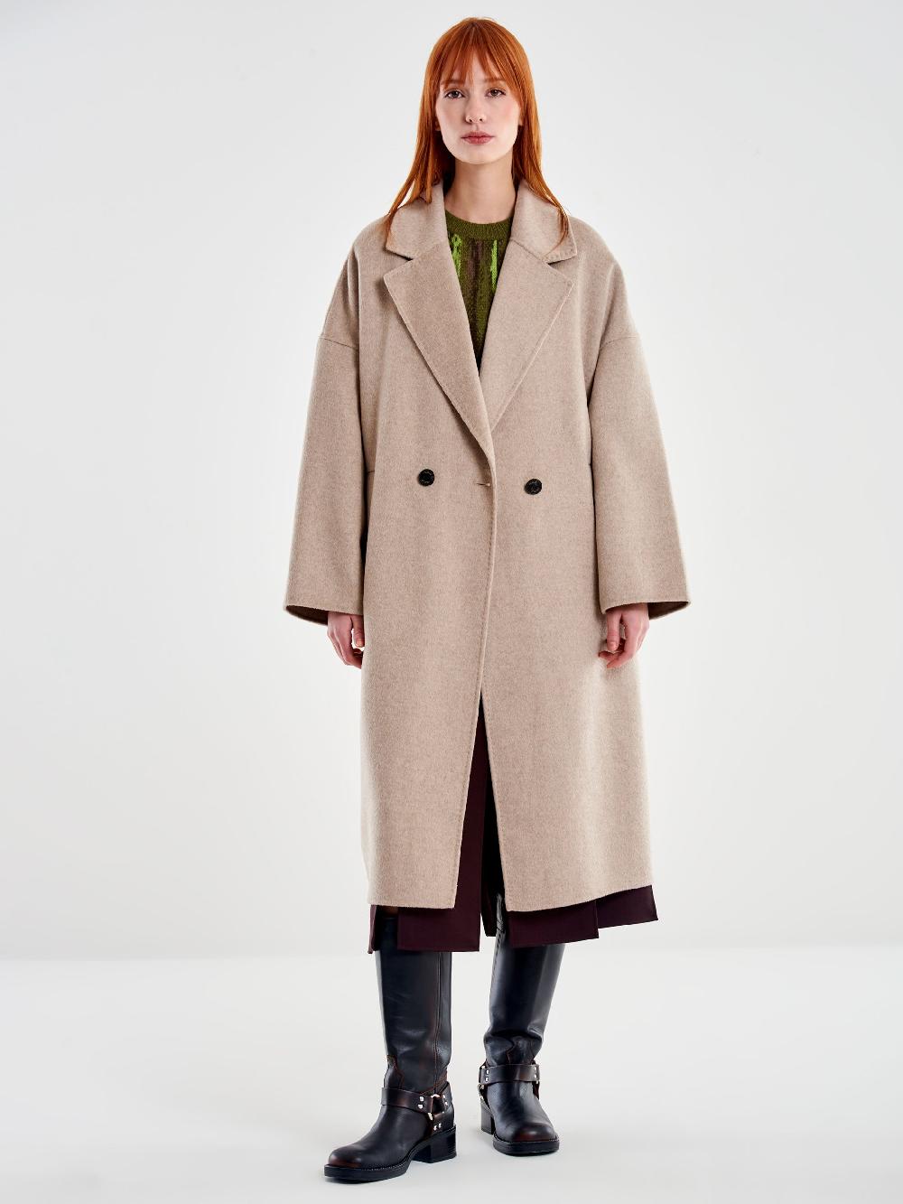 Vicolo Cappotto Oversized Fango Qualità