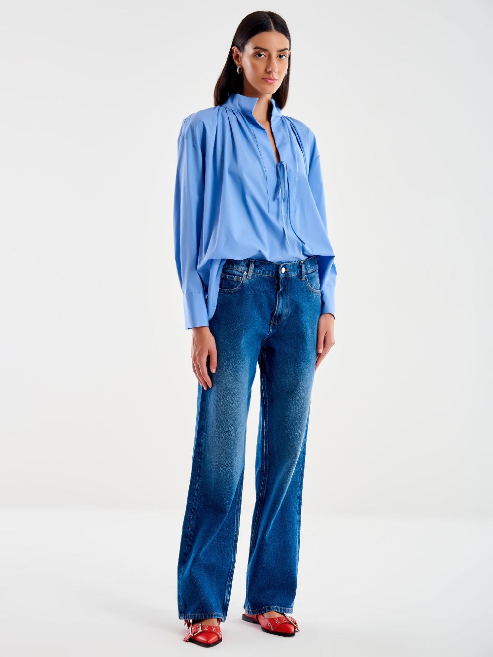 Vicolo Camicia Scollo Profondo e Laccetto Azzurro Promozione