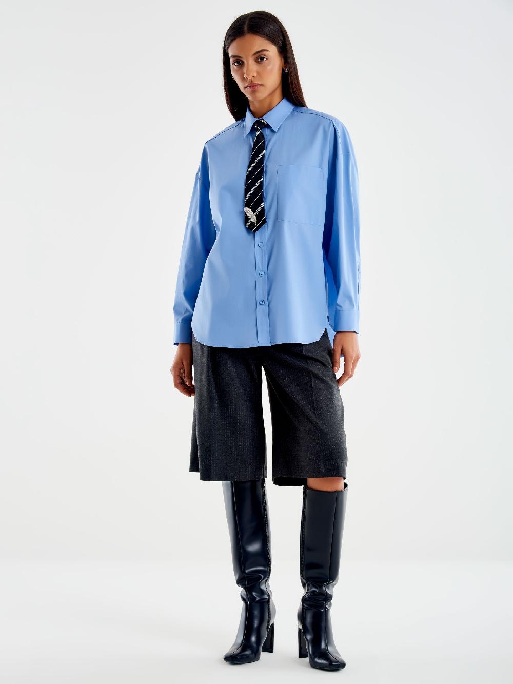 Vicolo Camicia con Cravatta a Righe Azzurro Spedizione Gratuita