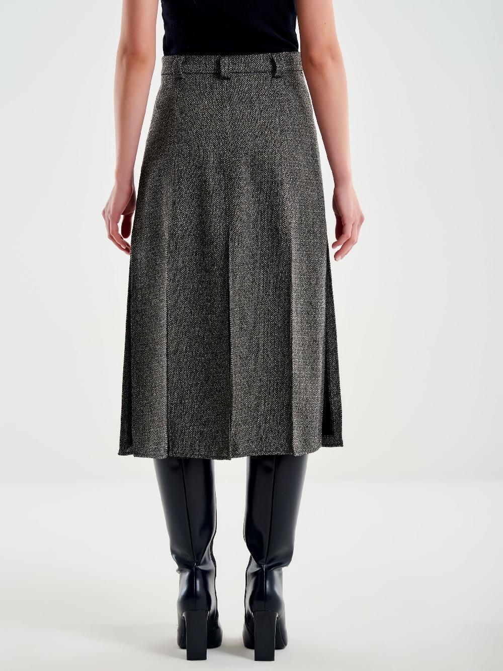 Vicolo Gonna Midi con Spacchi Spinata Nero Vendite Flash