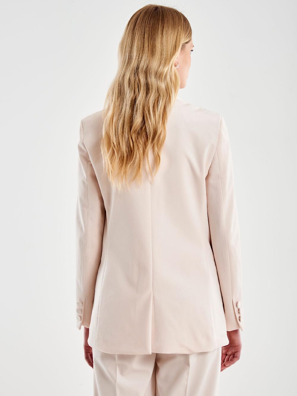 Vicolo Blazer Velluto con Spilla Bianco Soddisfazione Garantita