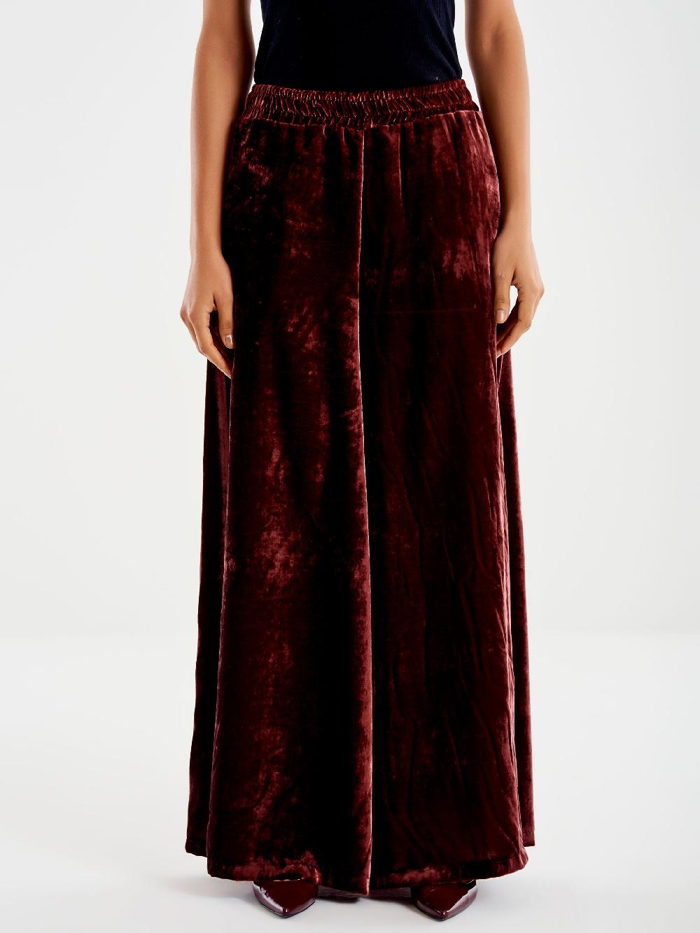 Vicolo Pantalone In Velluto con Elastico Bordeaux Qualità Garantita