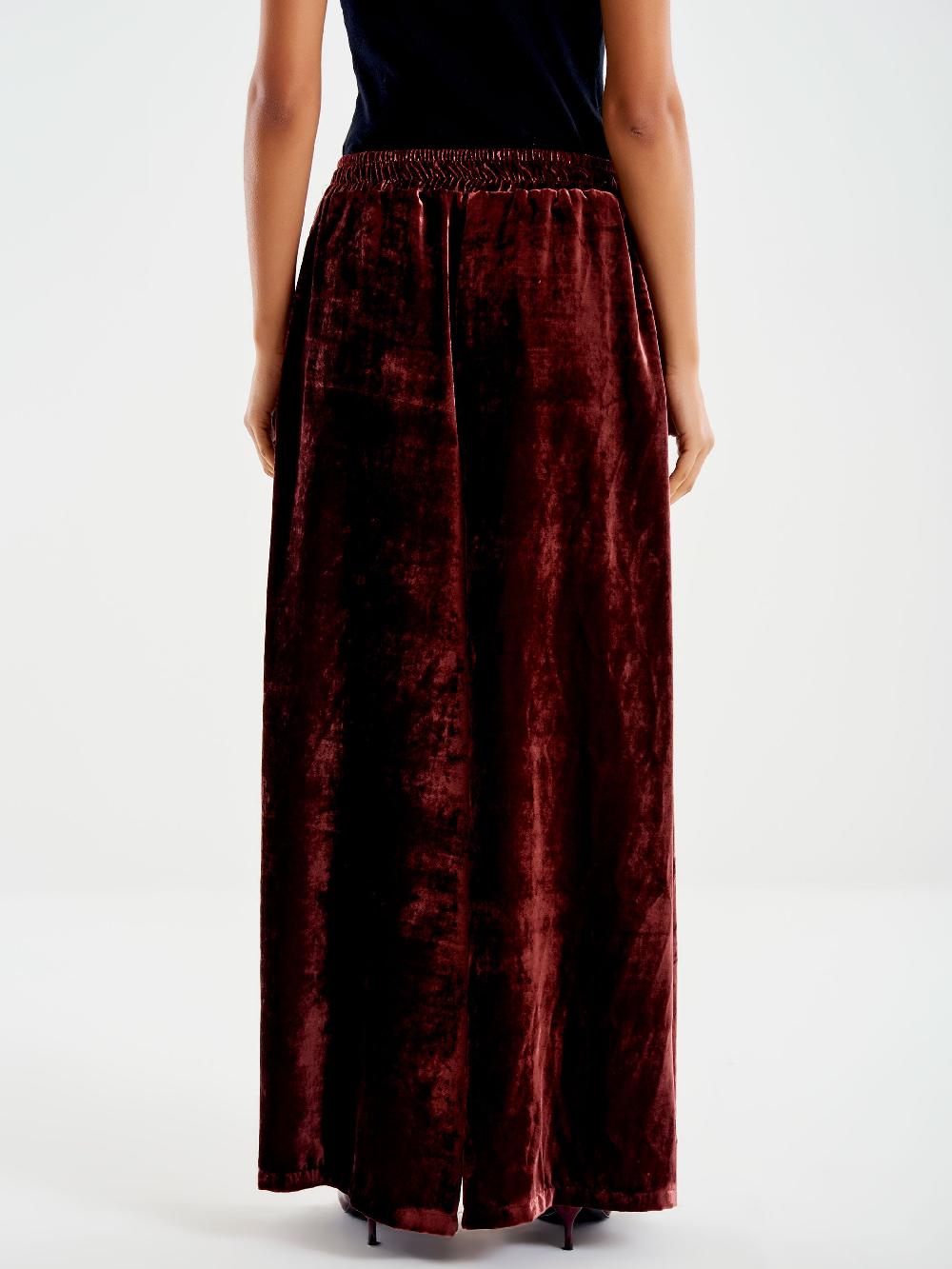 Vicolo Pantalone In Velluto con Elastico Bordeaux Qualità Garantita