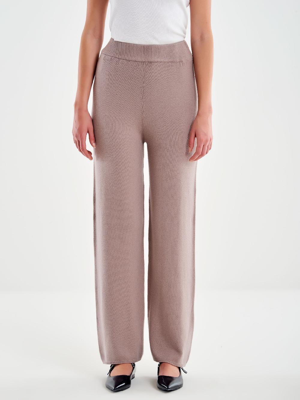 Vicolo Pantalone in Maglia con Elastico Beige Fino Al -60%