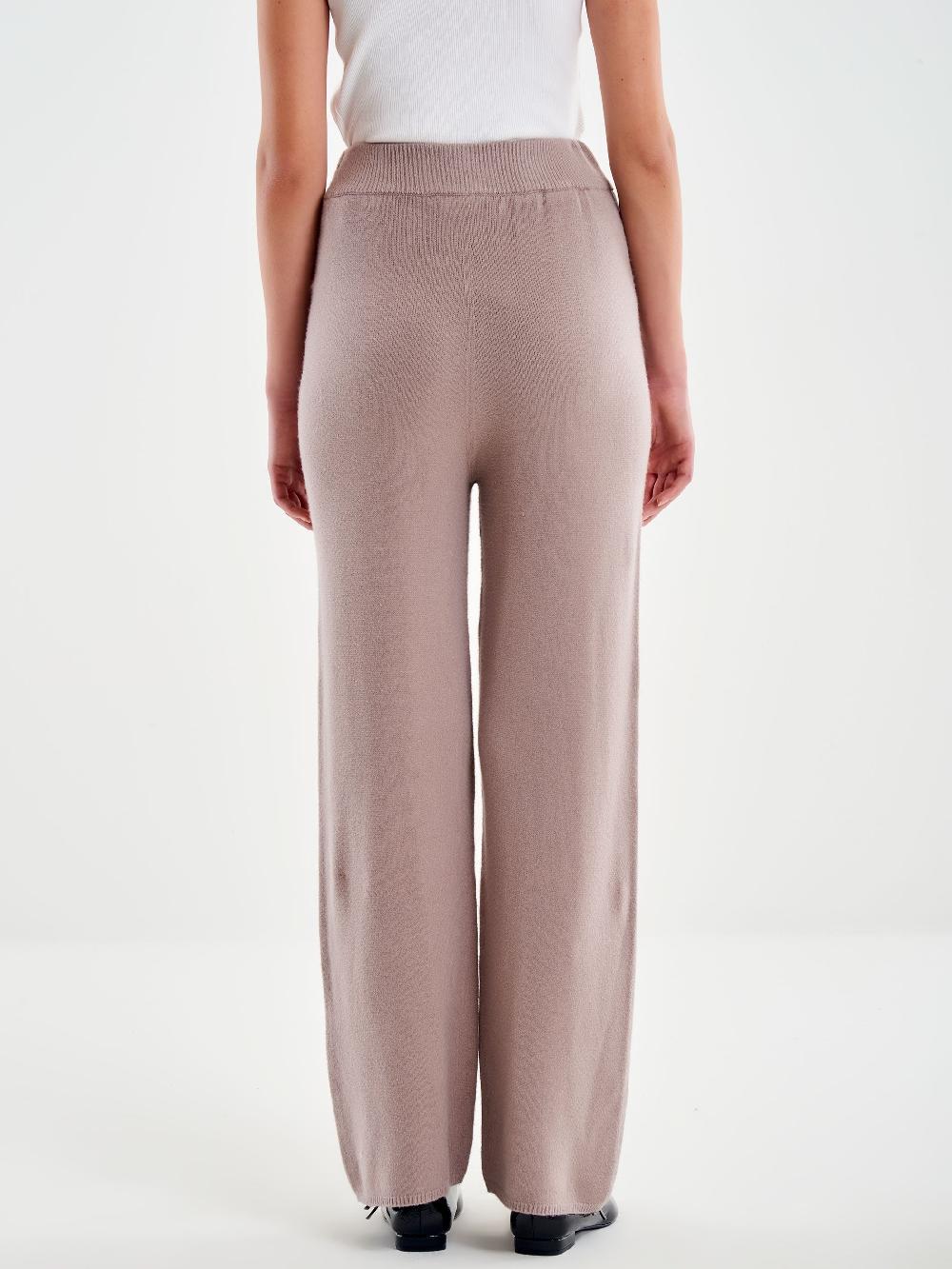 Vicolo Pantalone in Maglia con Elastico Beige Fino Al -60%