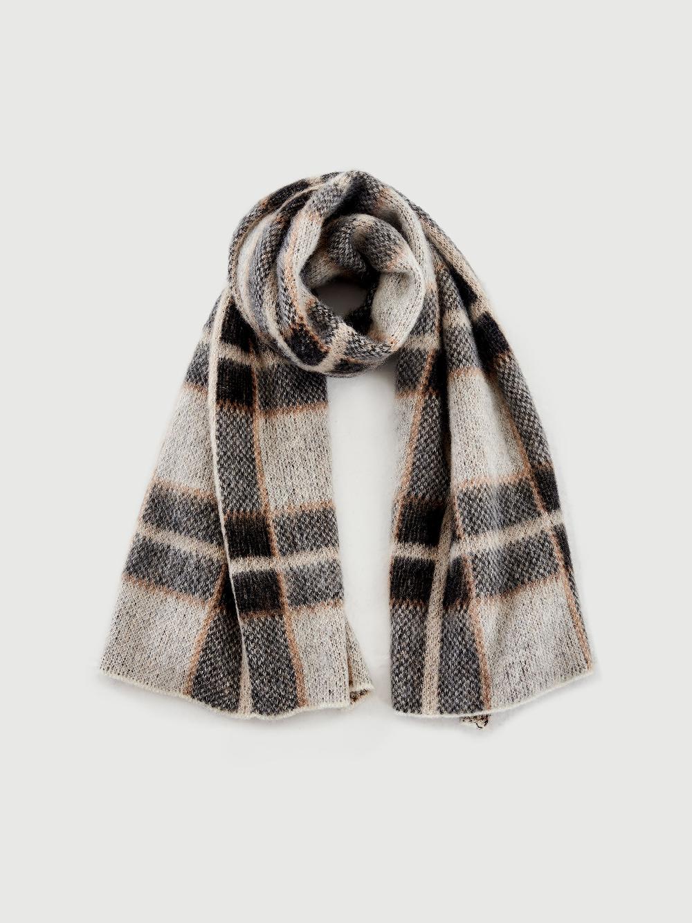 Vicolo Sciarpa in Mohair Fantasia Check Grigio Convenienza