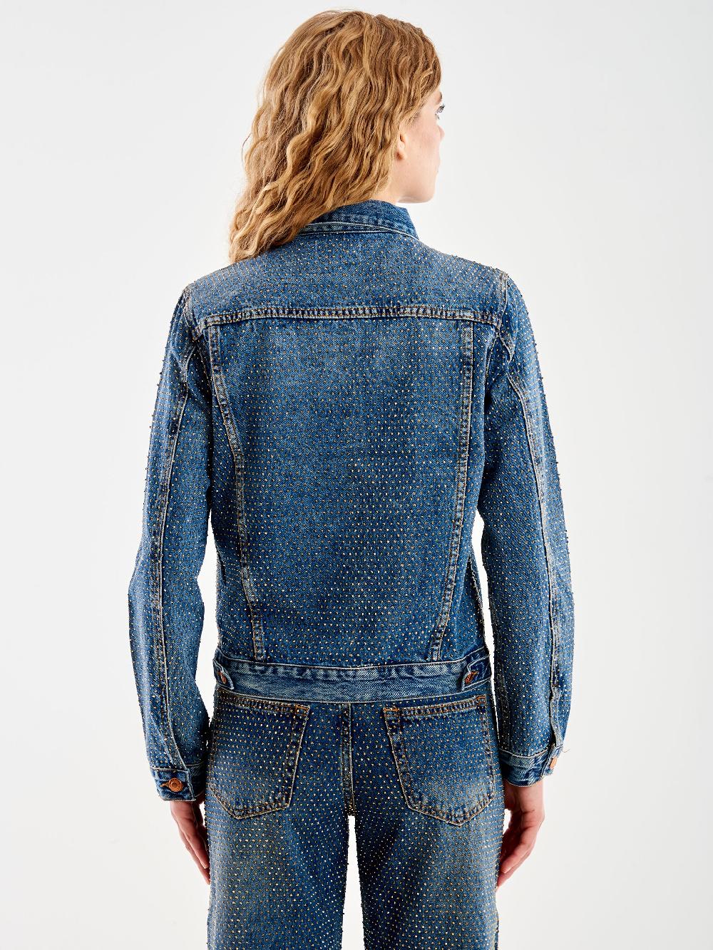 Vicolo Giacca Jeans e Strass Blu Offerte stagionali