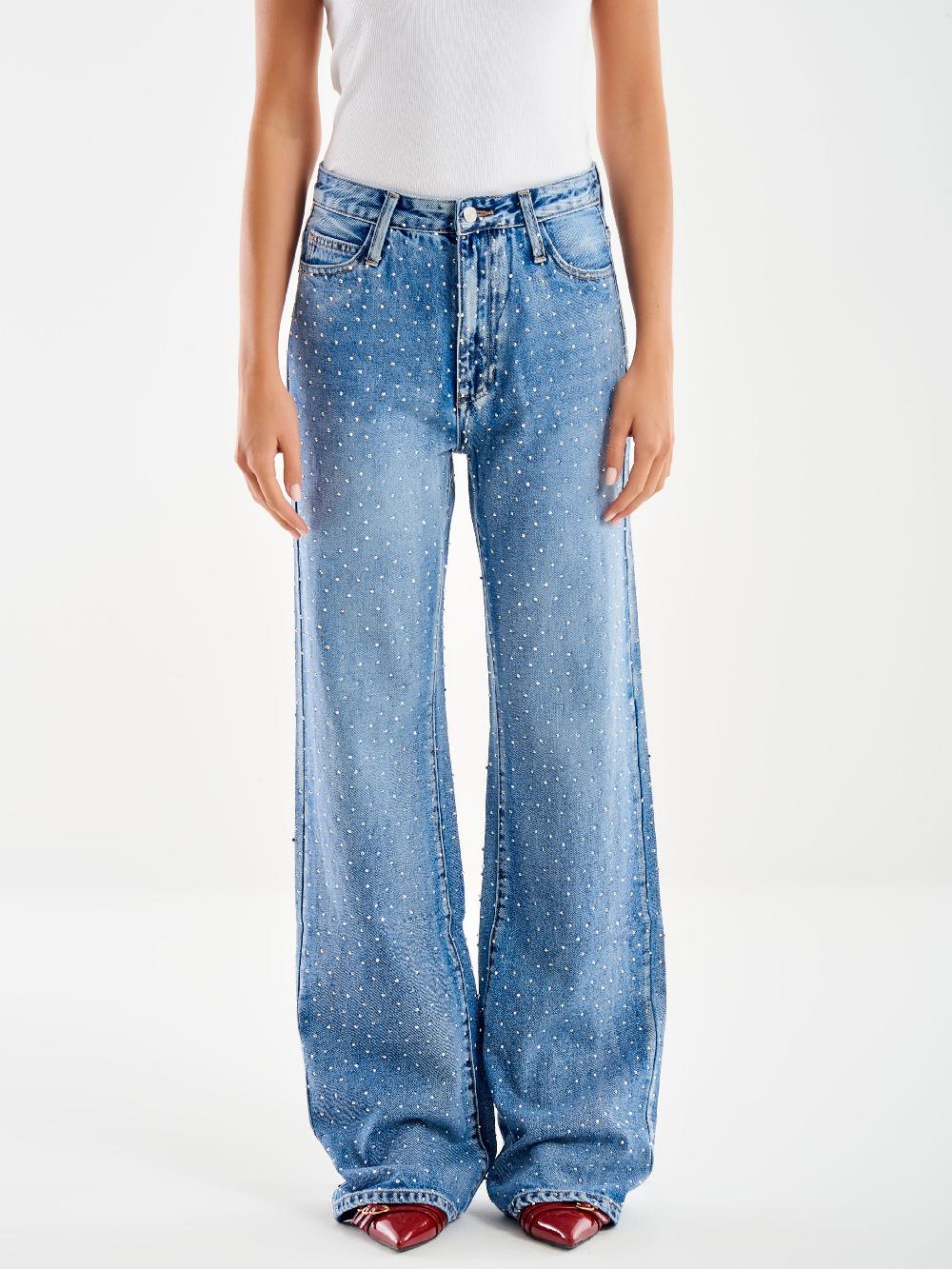 Vicolo Jeans Amber con Strass Blu Latest stili
