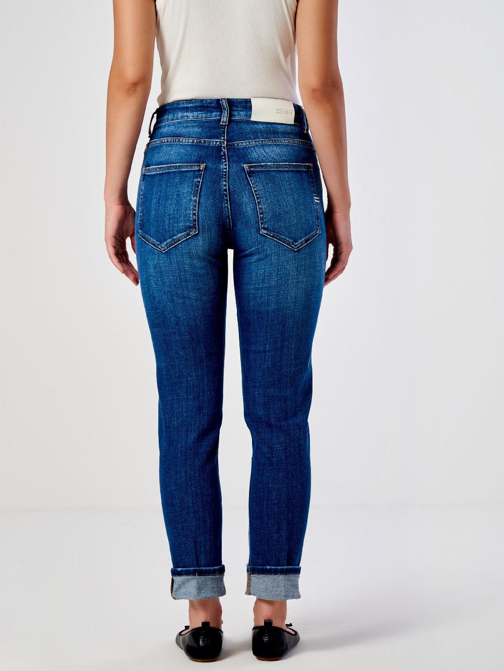 Vicolo Jeans Icon Daisy con Risvolto Blu Ultimo giorno