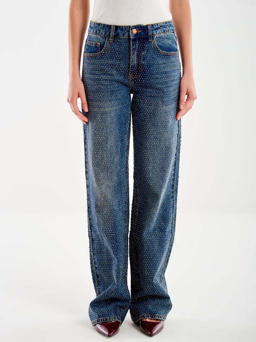 Vicolo Jeans Dalia con Strass Blu Sostegno trimestrale