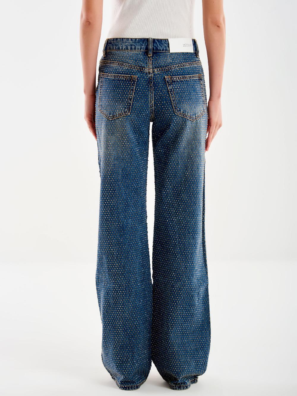 Vicolo Jeans Dalia con Strass Blu Sostegno trimestrale