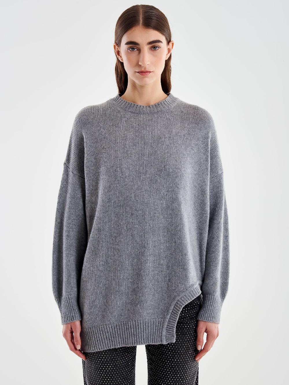 Vicolo Pull Girocollo Cut Out Grigio 50% di sconto con spedizione gratuita
