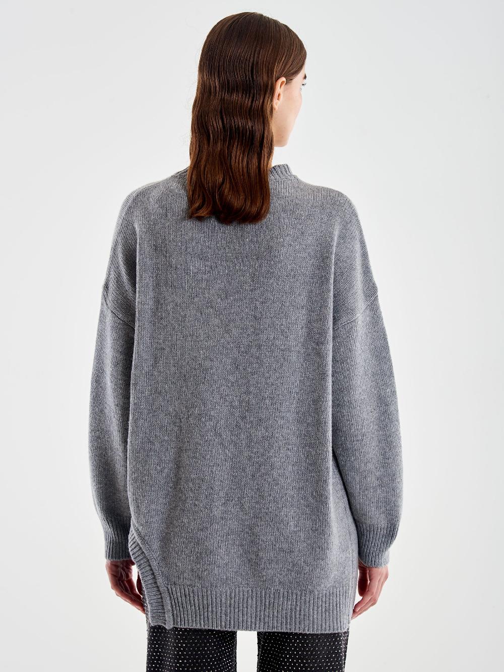 Vicolo Pull Girocollo Cut Out Grigio 50% di sconto con spedizione gratuita
