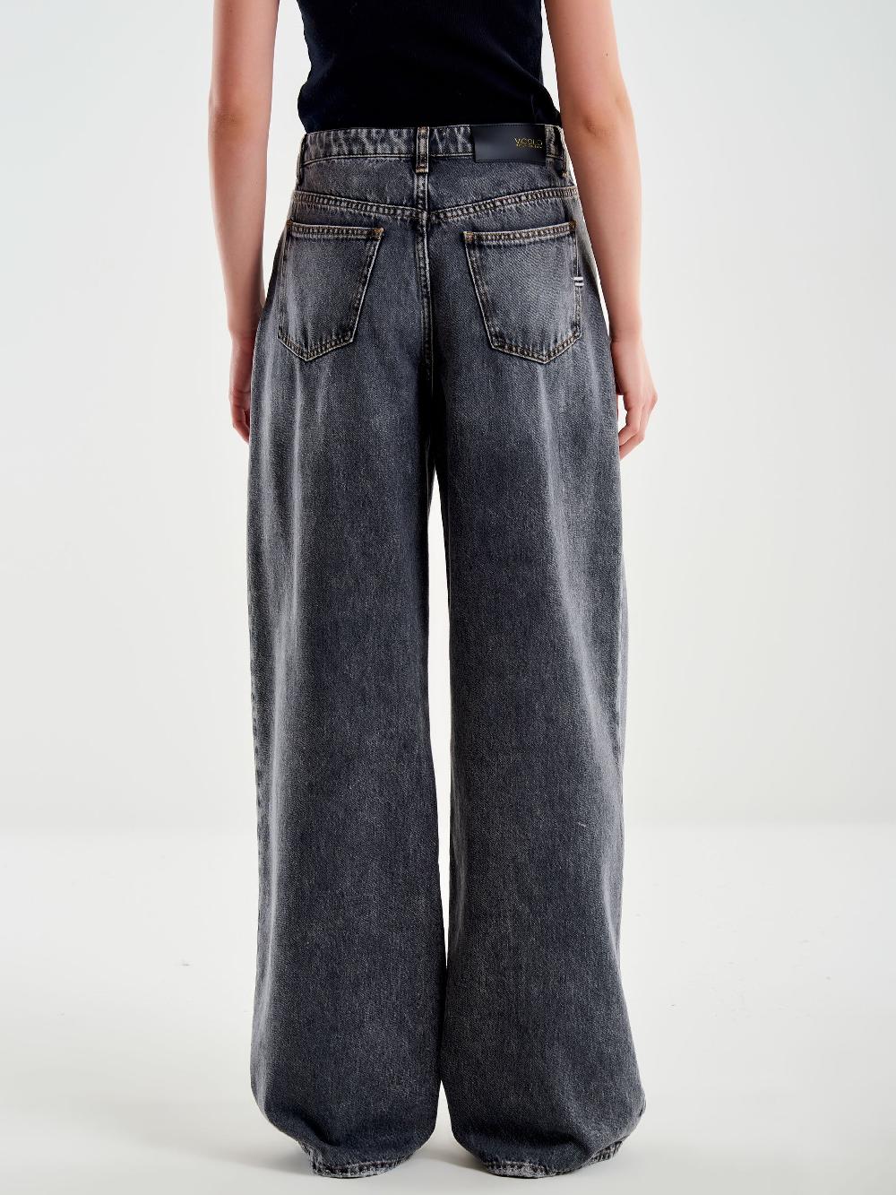 Vicolo Jeans Abby Ampi Grigi Nero Qualità