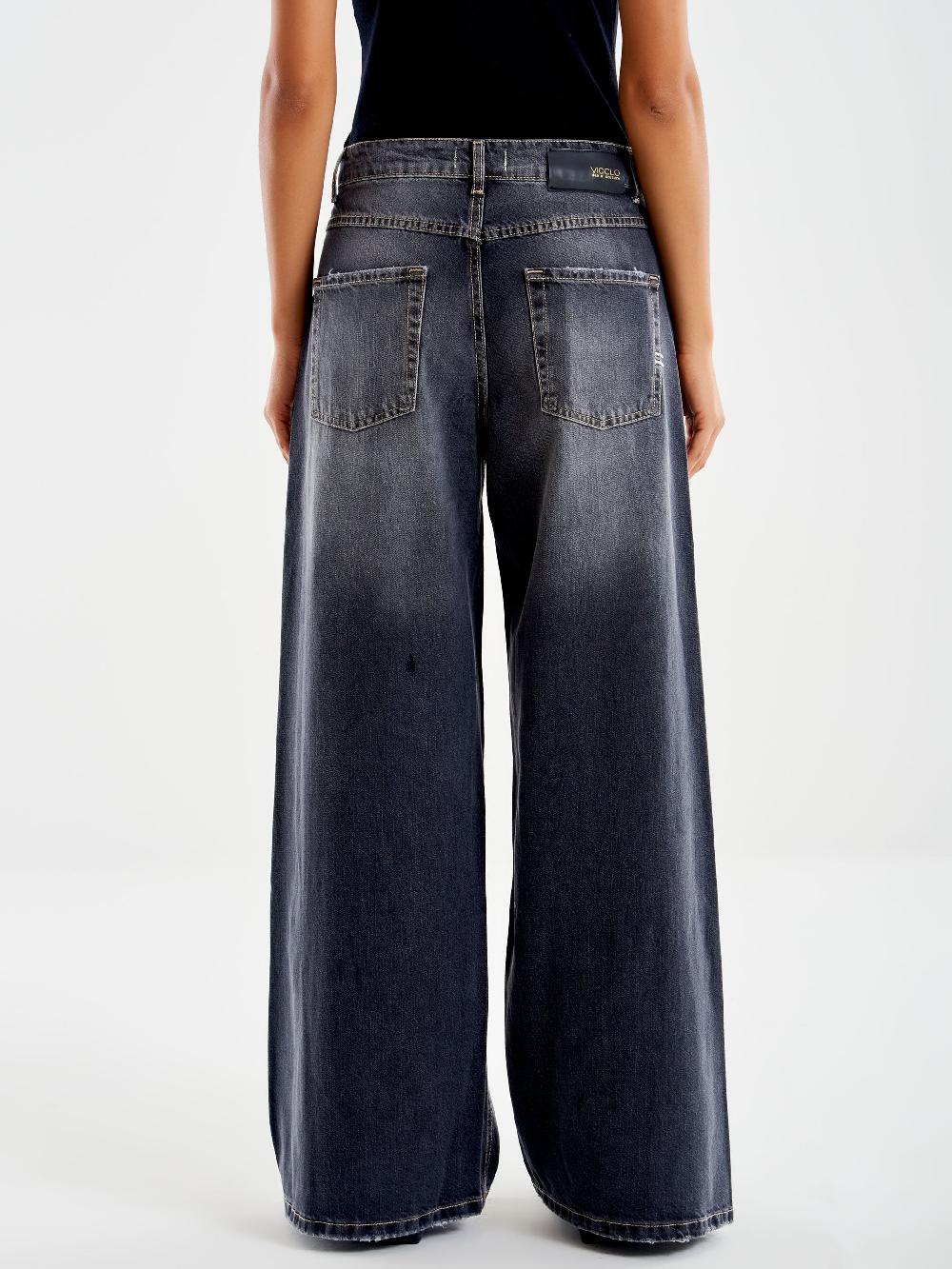 Vicolo Jeans Margaret Ampio Nero Vendita