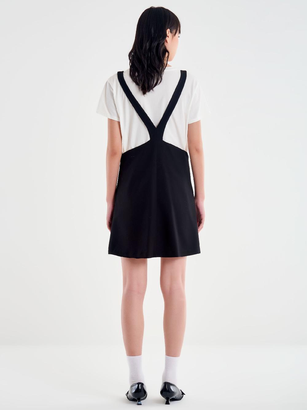 Vicolo Abito a Trapezio con T-Shirt Nero Prezzo Ridotto