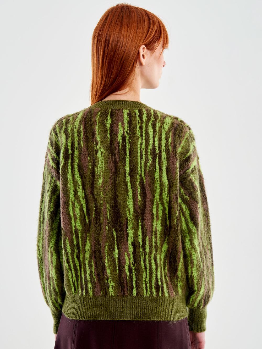 Vicolo Pull Girocollo Fantasia Verde Offerta