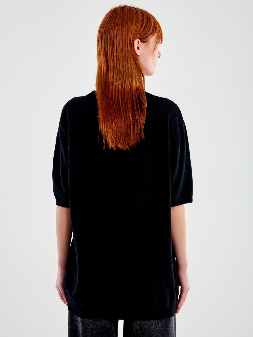 Vicolo Maxi Maglia con Cabochon Nero Outlet