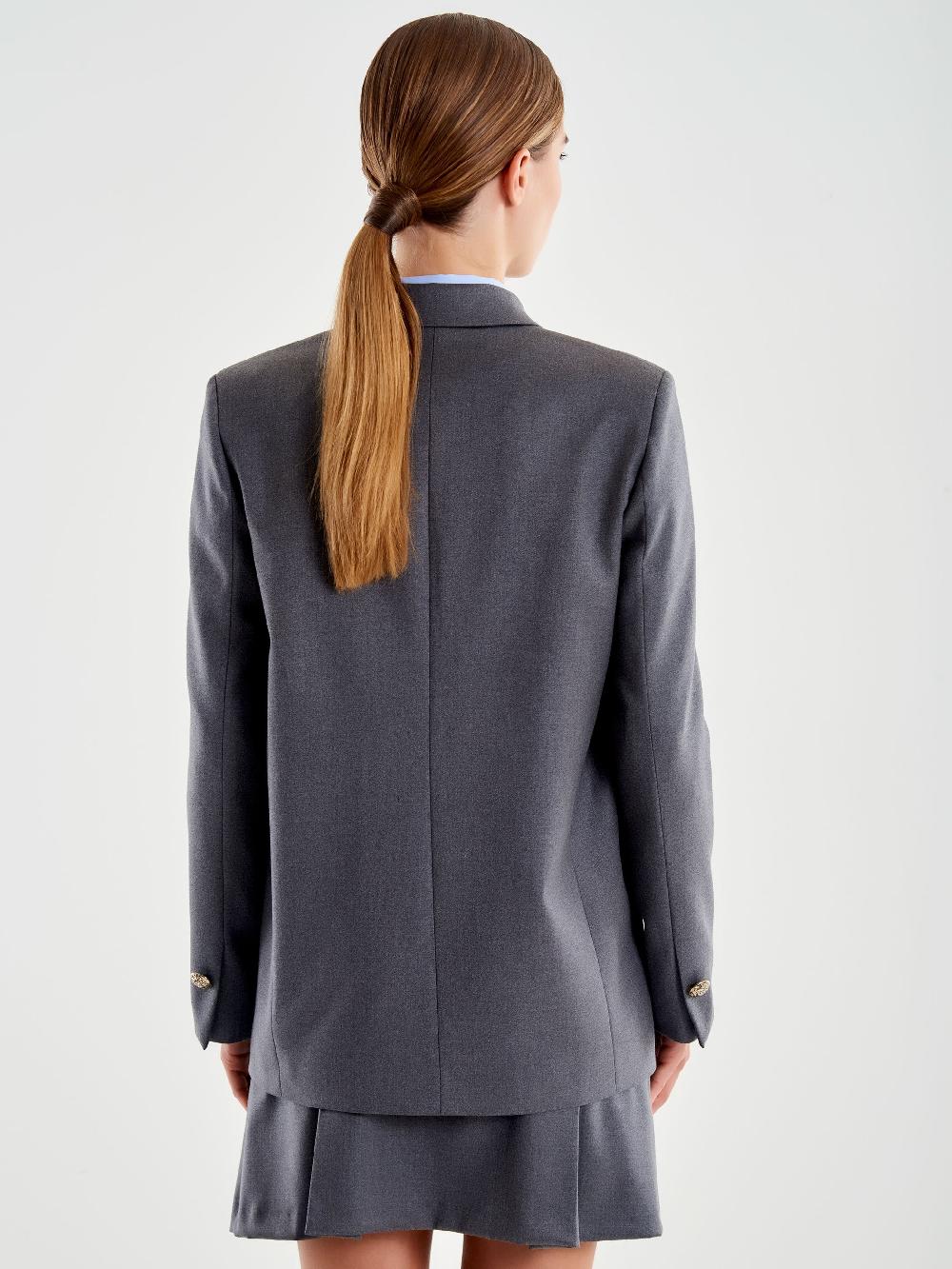 Vicolo Blazer Con Spilla Grigio I Più Venduti